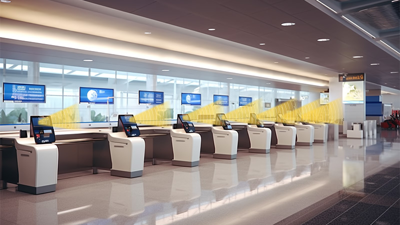 自助值機設備定向發聲示意圖