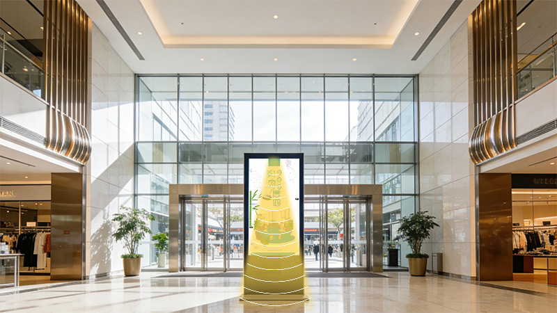 商場綜合體入口大屏集成定向揚聲器，聲音分區(qū)，不干擾